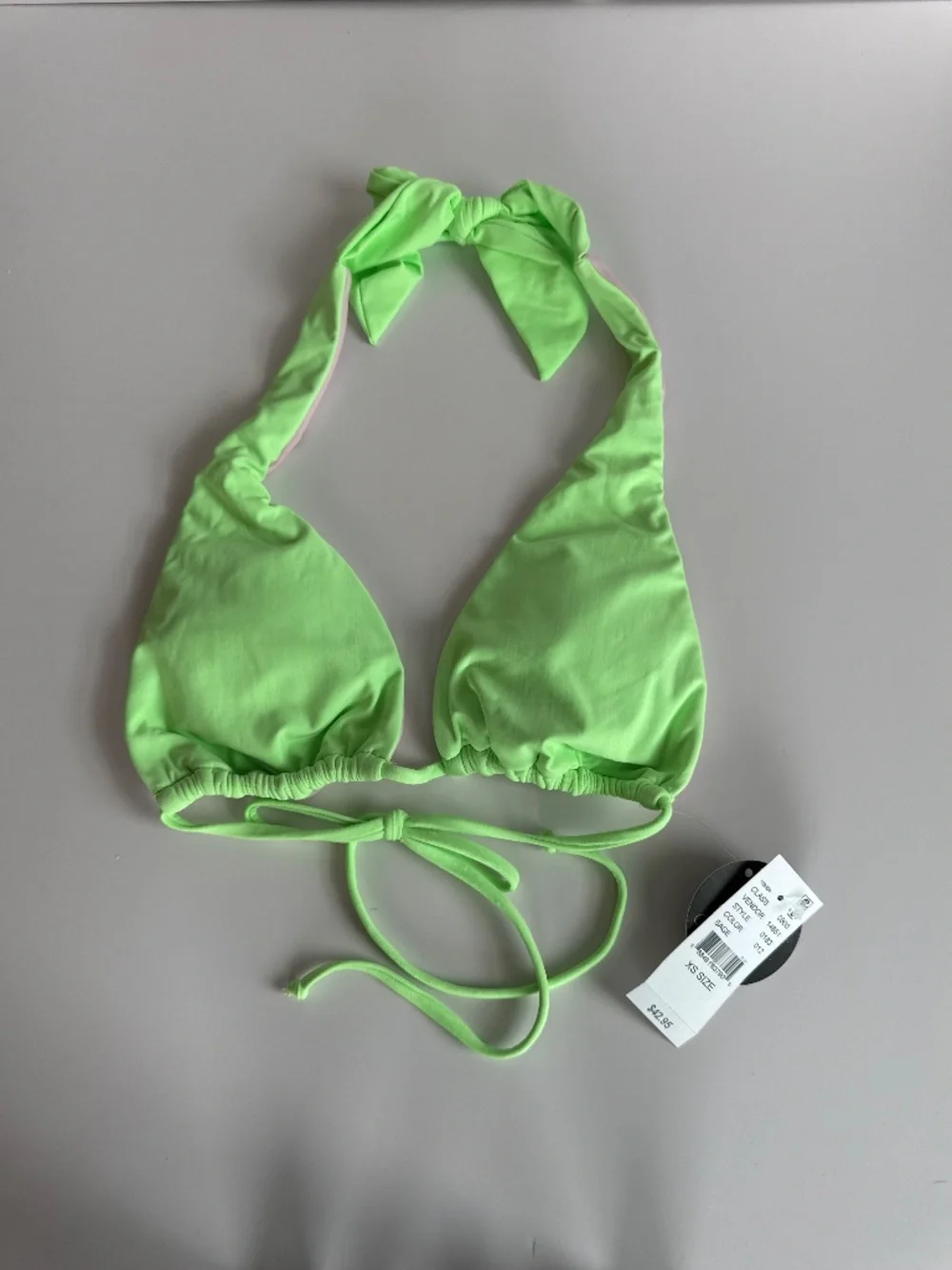 Salero Swim Neon Green Halter Bikini Top XS NWT